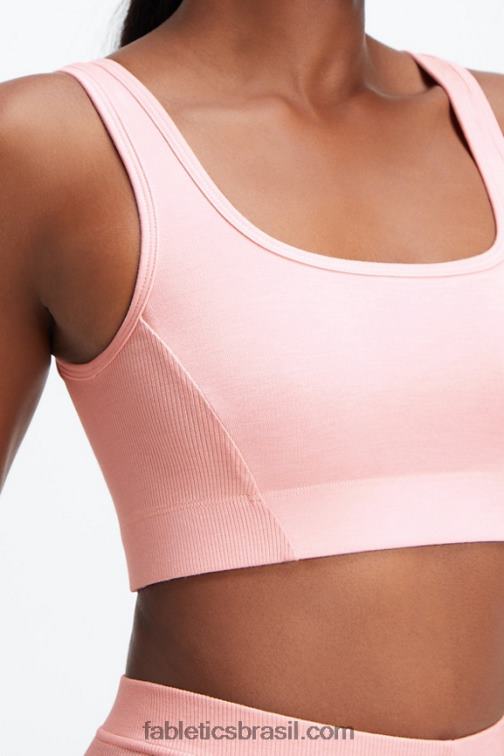 Fabletics pó de urze rosa 420HR1548 soutien de malha com costas em busto restoreknit mulheres