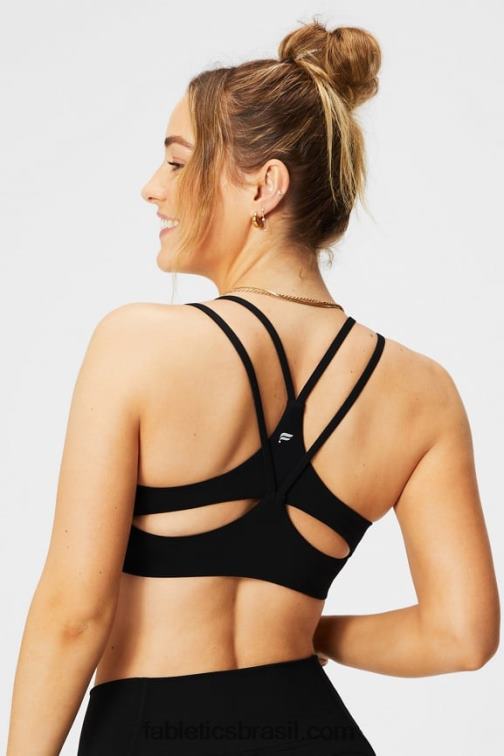 Fabletics preto 420HR1454 principal sutiã de baixo impacto mulheres