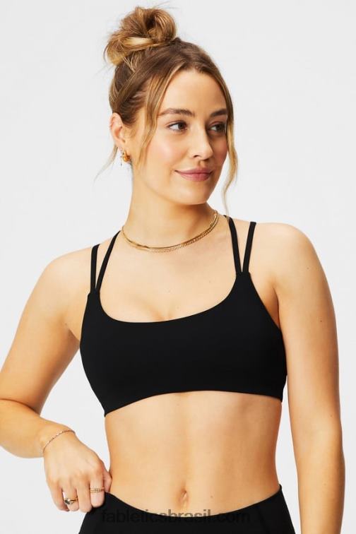 Fabletics preto 420HR1454 principal sutiã de baixo impacto mulheres