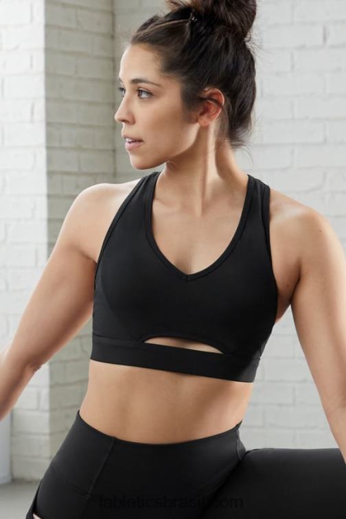 Fabletics preto 420HR1490 sutiã esportivo de baixo impacto mulheres