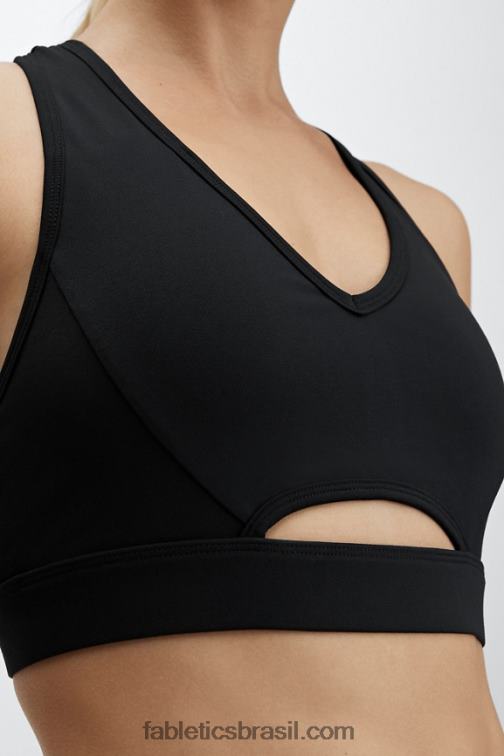 Fabletics preto 420HR1490 sutiã esportivo de baixo impacto mulheres