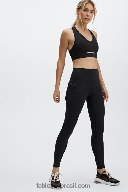 Fabletics preto 420HR1490 sutiã esportivo de baixo impacto mulheres