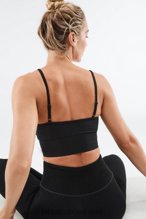 Fabletics preto 420HR1501 sutiã midi sem costura shauna mulheres