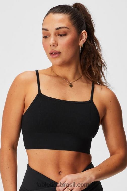 Fabletics preto 420HR1510 bralette midi sem costura em nuvem mulheres