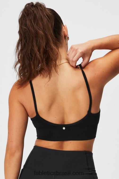 Fabletics preto 420HR1510 bralette midi sem costura em nuvem mulheres