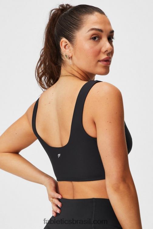 Fabletics preto 420HR1513 sutiã esportivo crossover de baixo impacto mulheres