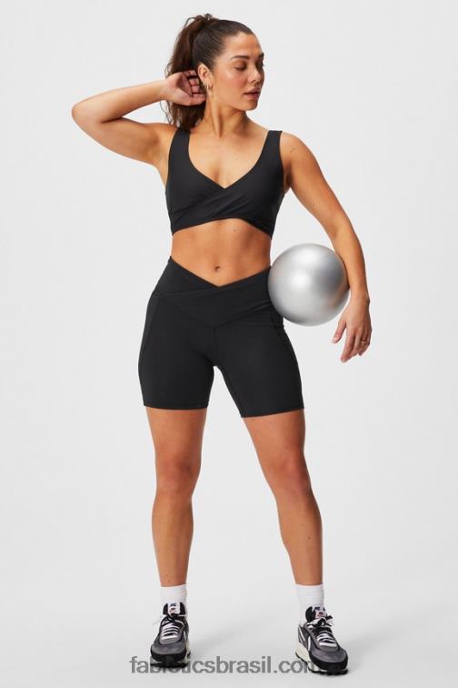 Fabletics preto 420HR1513 sutiã esportivo crossover de baixo impacto mulheres