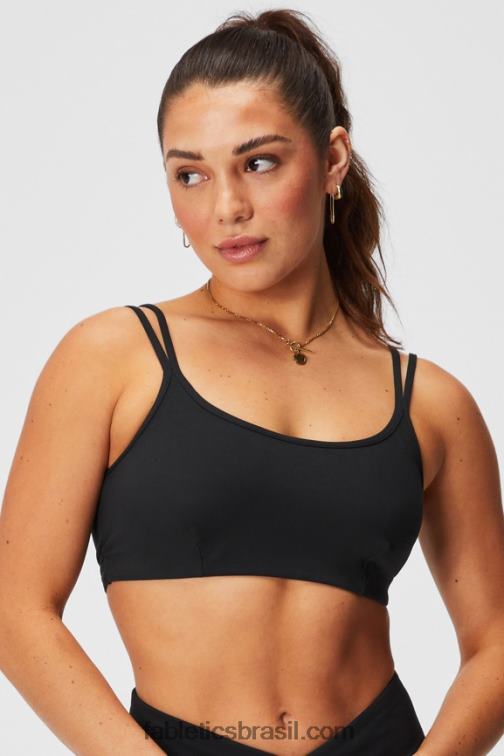 Fabletics preto 420HR1520 sutiã cruzado nas costas de baixo impacto mulheres