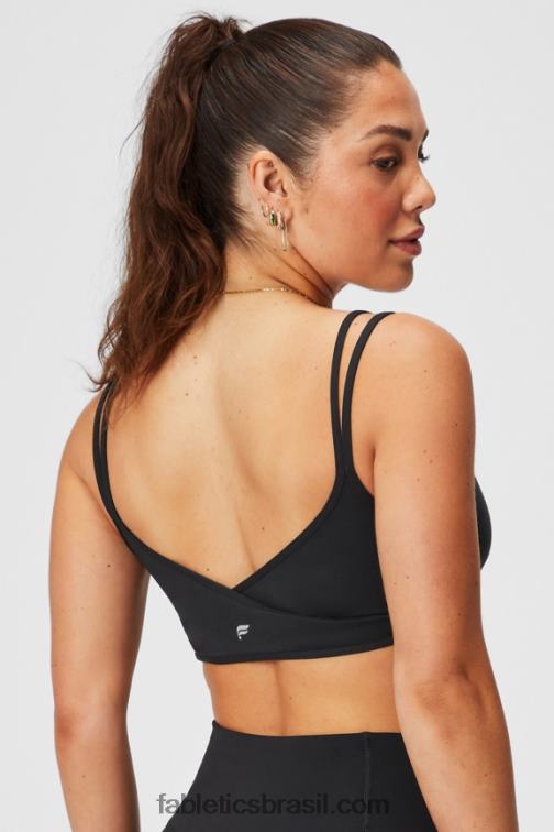 Fabletics preto 420HR1520 sutiã cruzado nas costas de baixo impacto mulheres
