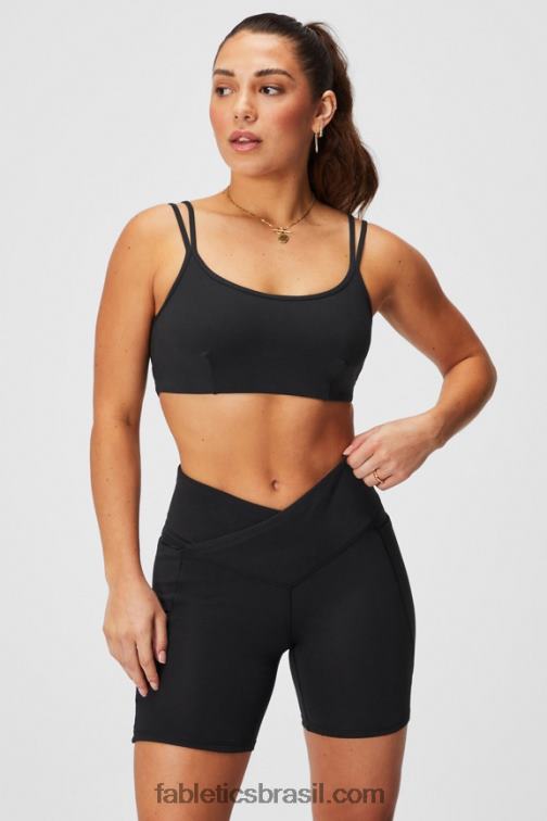 Fabletics preto 420HR1520 sutiã cruzado nas costas de baixo impacto mulheres