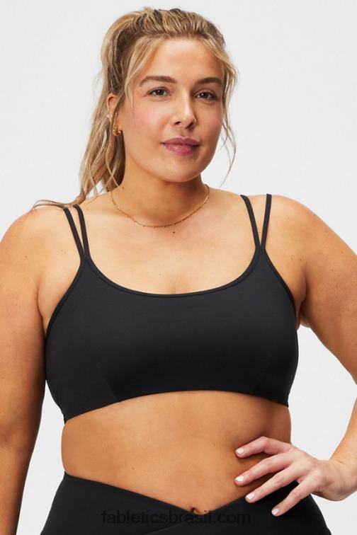 Fabletics preto 420HR1521 sutiã cruzado nas costas de baixo