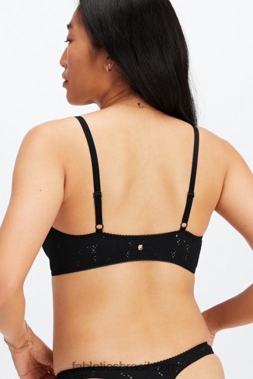 Fabletics preto 420HR1522 sutiã de renda sem costura mulheres