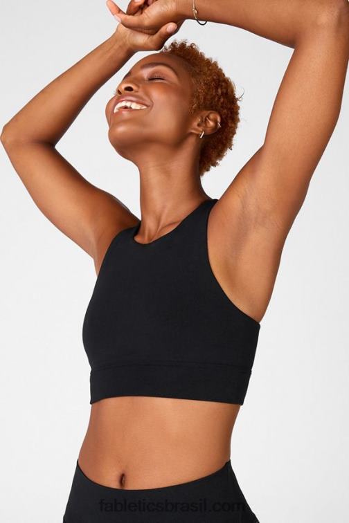 Fabletics preto/prata reflexivo 420HR1686 sutiã de malha reflexiva Oaklyn mulheres
