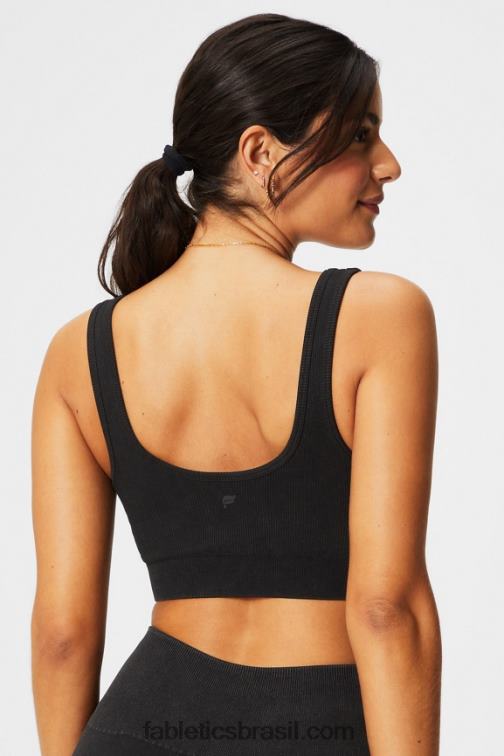 Fabletics preto vintage 420HR1483 sutiã nuca sem costura nas costas mulheres