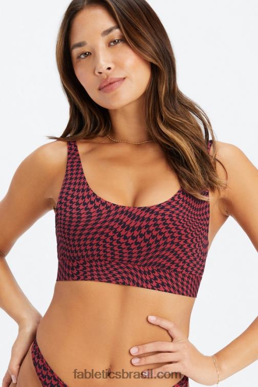 Fabletics sarja torcida/vermelho escuro 420HR1570 bralette decote canoa de toque fino mulheres