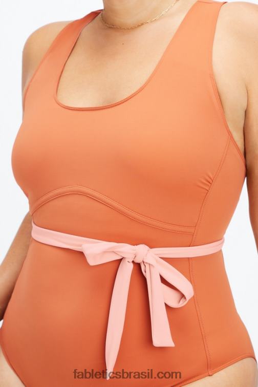 Fabletics sequóia/tom rosa 420HR1612 maiô com costas nadador mulheres
