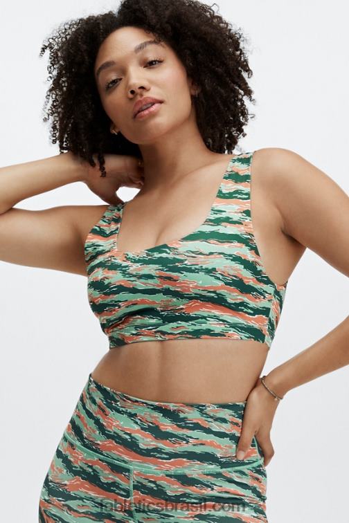 Fabletics tigre camuflado 420HR1623 sutiã esportivo lola de baixo impacto mulheres