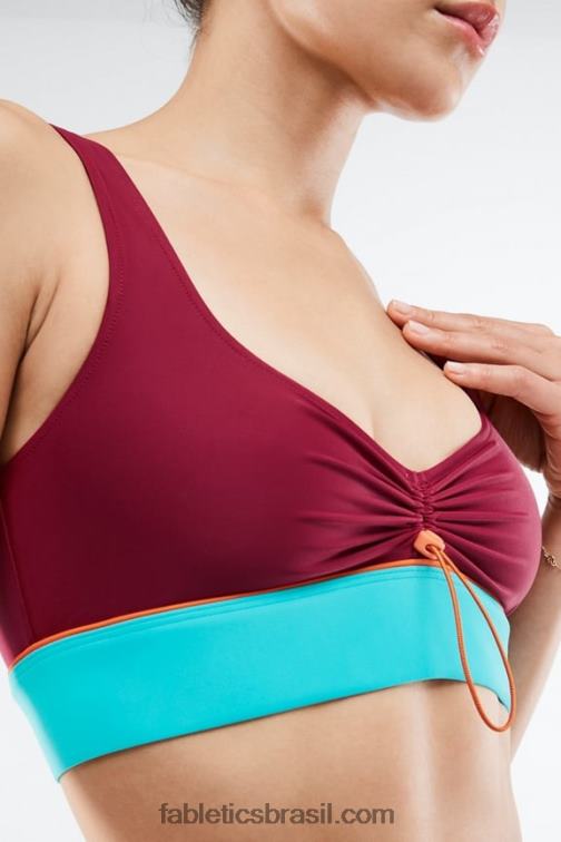 Fabletics tijolo/multi 420HR1651 fiona sutiã esportivo de baixo impacto mulheres