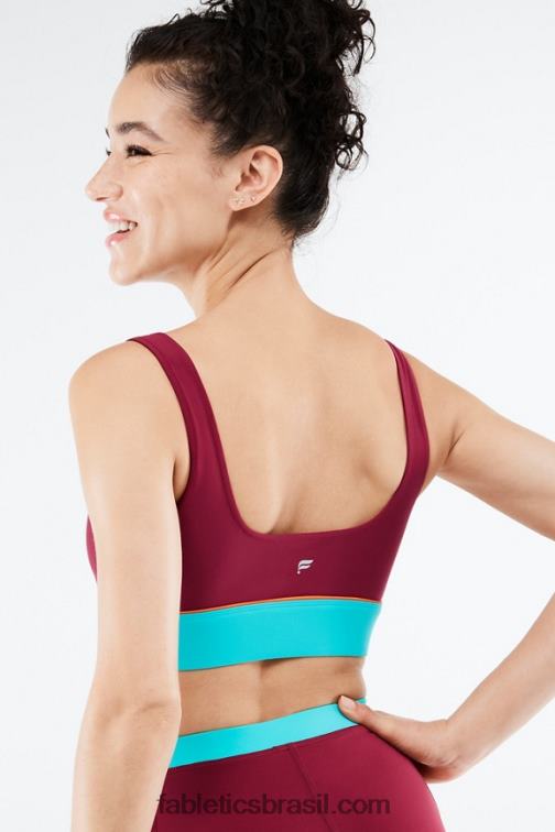Fabletics tijolo/multi 420HR1651 fiona sutiã esportivo de baixo impacto mulheres