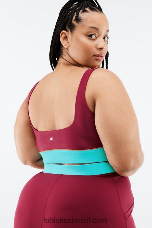 Fabletics tijolo/multi 420HR1652 fiona sutiã esportivo de baixo impacto mulheres