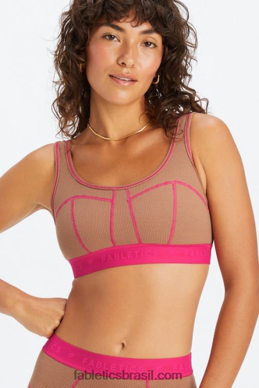 Fabletics ursinho/fúcsia 420HR1534 sutiã waffle mulheres