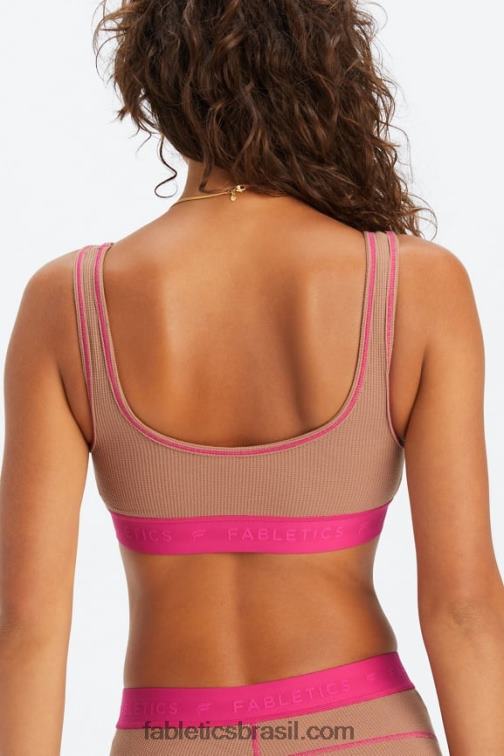 Fabletics ursinho/fúcsia 420HR1534 sutiã waffle mulheres