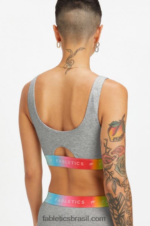 Fabletics urze cinza claro 420HR1584 bralette lounge 24 horas por dia, 7 dias por semana mulheres
