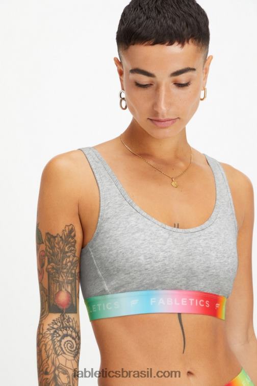 Fabletics urze cinza claro 420HR1584 bralette lounge 24 horas por dia, 7 dias por semana mulheres