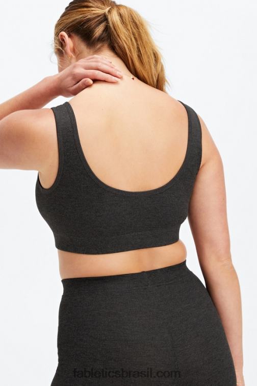 Fabletics urze preta 420HR1549 soutien de malha com costas em busto restoreknit mulheres