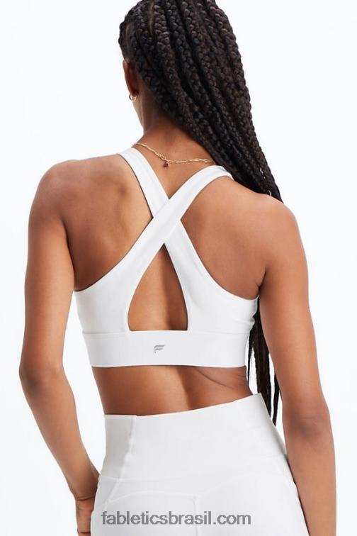 Fabletics Branco brilhante 420HR1721 sutiã esportivo oasis twist 109 mulheres