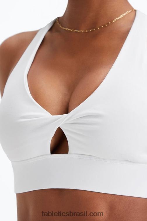 Fabletics Branco brilhante 420HR1721 sutiã esportivo oasis twist 109 mulheres