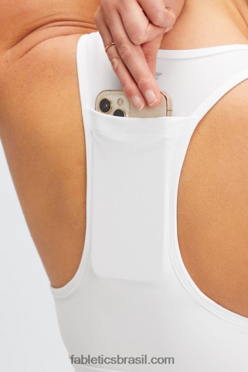 Fabletics Branco brilhante 420HR1754 sutiã esportivo de médio impacto em movimento 115 mulheres
