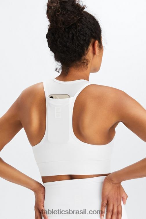 Fabletics Branco brilhante 420HR1756 sutiã esportivo on-the-go de tênis universal mulheres