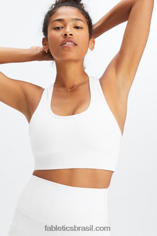 Fabletics Branco brilhante 420HR1756 sutiã esportivo on-the-go de tênis universal mulheres