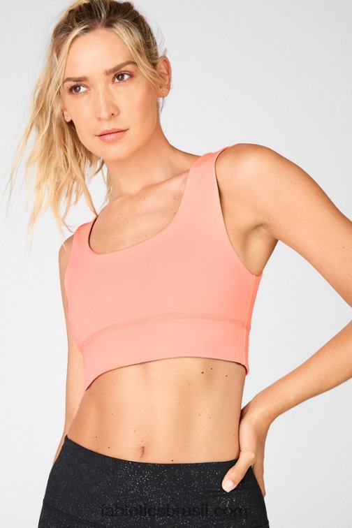 Fabletics Glitz claro preto/torta doce 420HR1876 sutiã esportivo reversível de impacto médio harlow mulheres
