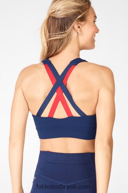 Fabletics abismo/vermelhão 420HR1901 sutiã esportivo malha freya mulheres