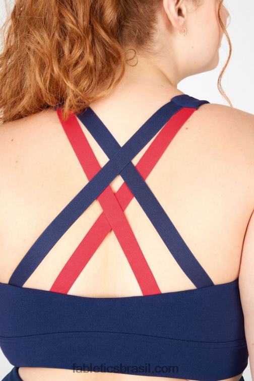 Fabletics abismo/vermelhão 420HR1902 sutiã esportivo malha freya mulheres