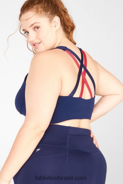 Fabletics abismo/vermelhão 420HR1902 sutiã esportivo malha freya mulheres