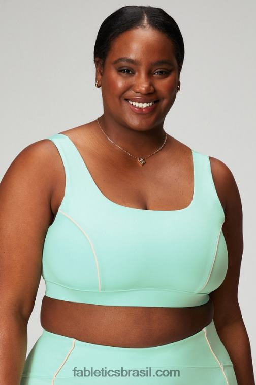 Fabletics baía enevoada/beijo de pêssego 420HR1818 sutiã esportivo de médio impacto mulheres