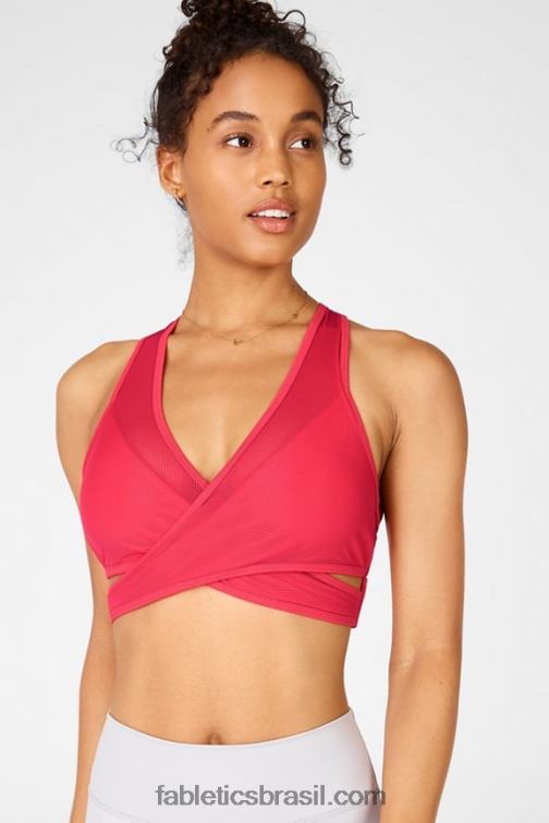 Fabletics batom vermelho 420HR1910 sutiã esportivo faye de médio impacto ii mulheres