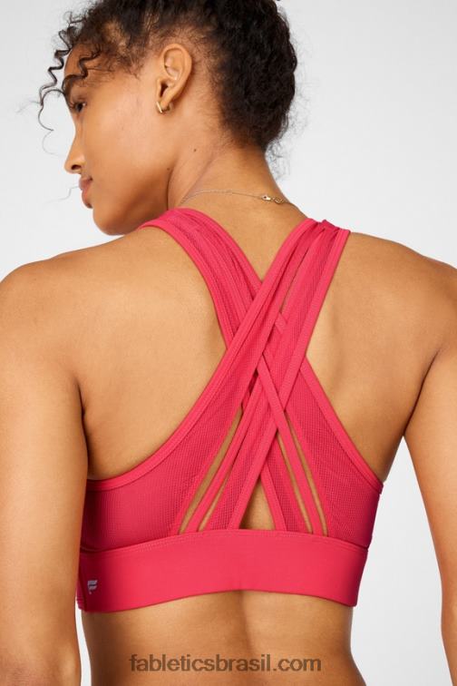 Fabletics batom vermelho 420HR1910 sutiã esportivo faye de médio impacto ii mulheres