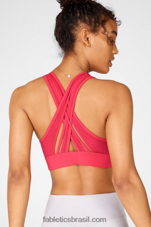 Fabletics batom vermelho 420HR1910 sutiã esportivo faye de médio impacto ii mulheres