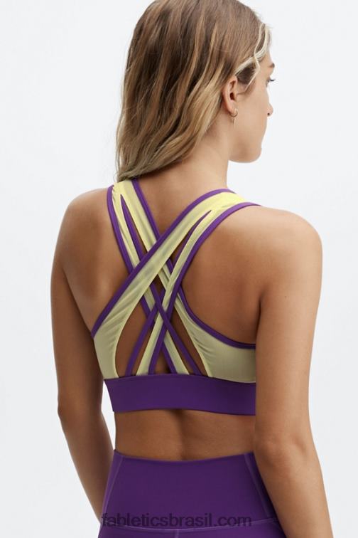 Fabletics berry kiss/creme de limão 420HR1908 sutiã esportivo faye de médio impacto mulheres