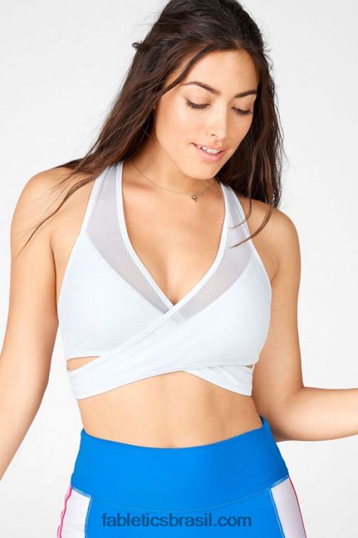 Fabletics branco 420HR1911 sutiã esportivo faye de médio impacto ii mulheres