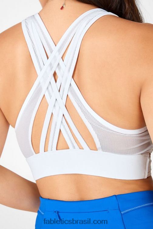 Fabletics branco 420HR1911 sutiã esportivo faye de médio impacto ii mulheres