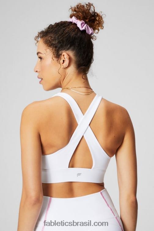 Fabletics branco clássico 420HR1704 sutiã esportivo oasis twist 106 mulheres