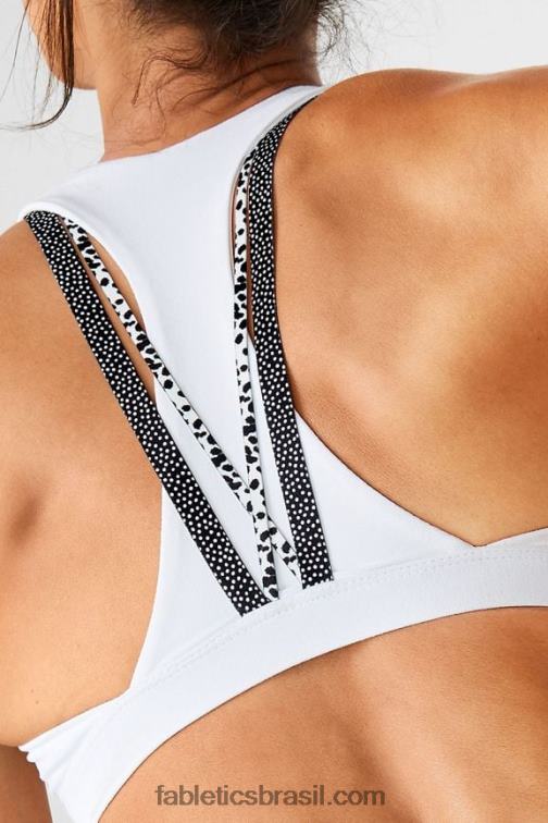 Fabletics branco/micro ponto/manchado 420HR1788 boost sutiã esportivo de médio impacto 121 mulheres