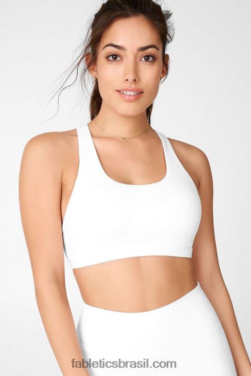 Fabletics branco/multi 420HR1806 boost sutiã esportivo de médio impacto 125 mulheres