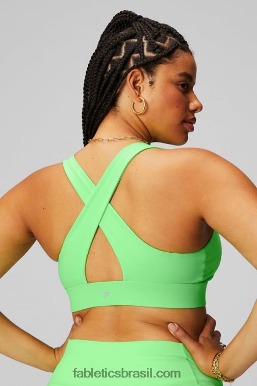 Fabletics brilho menta néon 420HR1697 sutiã esportivo oasis twist 104 mulheres