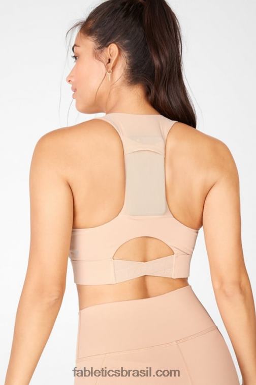 Fabletics café velho 420HR1841 sutiã esportivo midi impacto médio para viagem 131 mulheres